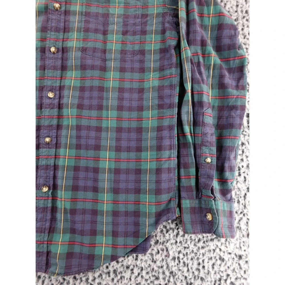 J.‎ Crew Oxford Plaid Button Down Shirt Long Sleeve Men's Size M Blue Green Red